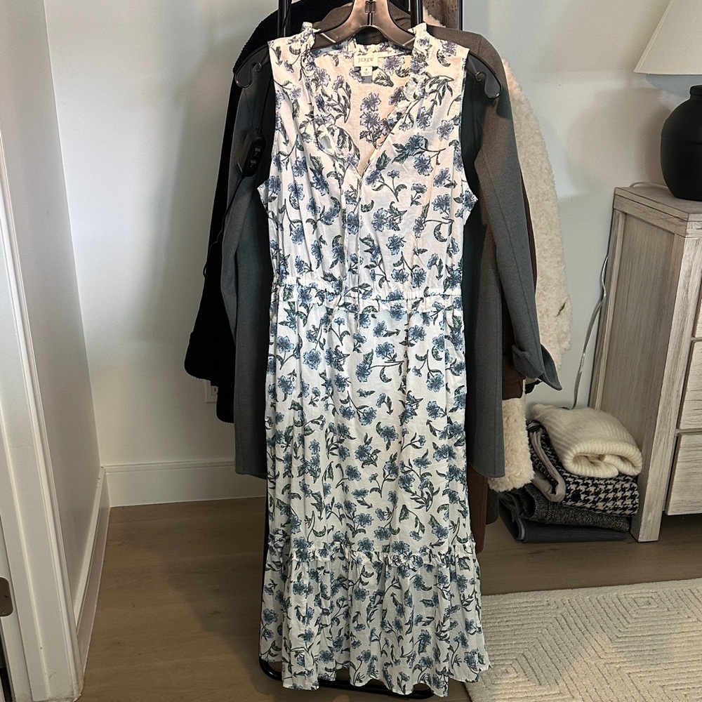 J. Crew Blue Floral Maxi Dress